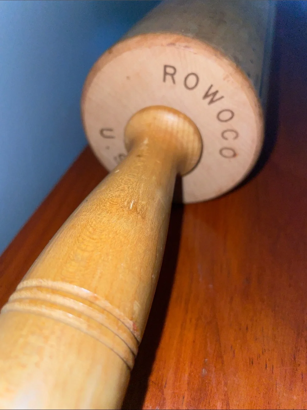 Vintage ROWOCO USA Professional XL Heavy Wood Rolling Pin 27.5” Baker